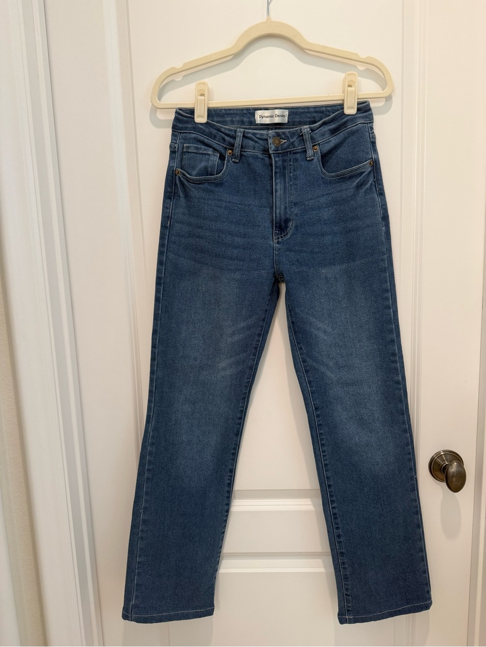 Dynamic Denim High-Rise Straight Jeans in Blue 5